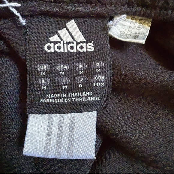 Vtg Adidas Track Pants Sz Medium Black Neon Green 3 Stripe Baggy Y2K Blokecore - Picture 12 of 17